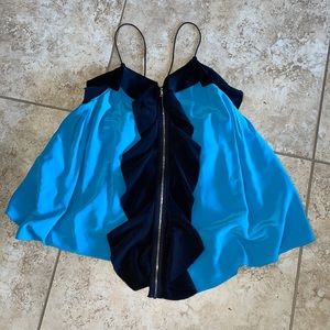 Alexander Wang Blue Ruffle Tank Size 2